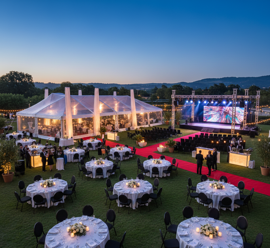 Professionele evenement opstelling